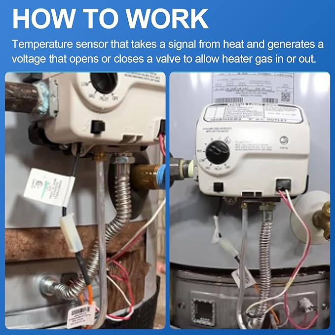 100112328 Minivolt Thermopile for Water Heater, 21" 100112328 Thermopile Assembly Compatible with Reliance Whirlpool, A.O.Smith, Kenmore, Replace Model 6911197, 9007872005, 100094024