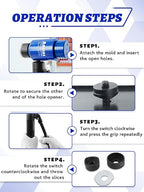 AMZCNC Hydraulic Knockout Hole Punch Driver Kit 1/2 to 4 inch Electrical Conduit Hole Cutter Set KO Tool Kit Metal Sheet Puncher (12TON(1/2"~4"))