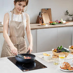 VEVOR Electric Cooktop, Built-in Electric Stove Top, with Glass Panel, Knob Control, 11 Heat Levels, for Diverse Cooking Requirements (12inch-2burners/110V)