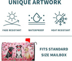 Kawani Valentine's Day Magnetic Mailbox Covers - Pink Rose Heart & Dog Designs, Standard Size 21x18 Inch, Perfect for Anniversary, Wedding, Garden & Yard Decor