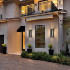 tewei 2 Pack Modern LED Outdoor Wall Lights, Black Exterior LED Wall Sconce Lighting Fixtures, Square Mini Indoor Wall Sconce, 360° Beam Angle, 3000K Warm White Outdoor Lights for House Porch