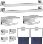 10-Pieces Brushed Nickel Bathroom Hardware Accessories Set,23.6 Inch Towel Bar Set,Stainless Steel Bathroom Hardware Set Towel Holder Set for Bathroom,Wall-Mounted Bathroom Accessories Kit