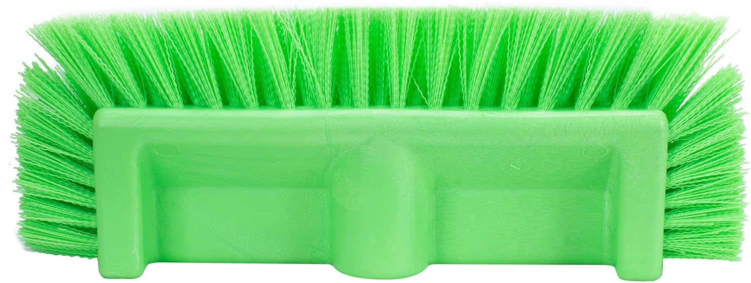 SPARTA Multi-Level Tile Scrub Brush 12" Wide Brush Head, Heavy-Duty Tile Cleaning Brush with End Bristles for Commercial Tiles, Tubs and Floor, Plastic, 12 Inches, Lime