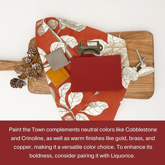 Country Chic All-in-One Chalk Paint for Furniture, Cabinets, Home Decor, Eco-Friendly, Matte Finish, Built-In Primer & Top Coat for Wood, Metal - Paint The Town (Red) - 8 oz (237 ml)