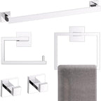 YACVCL 5-Piece Bathroom Hardware Accessories Set 23.6 inch Towel Bar Set Modern Towel Rack Kit Stainless Steel Wall Mounted (Polished Chrome)
