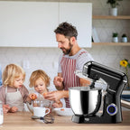 Stand Mixer, 6.5QT 10-Speed Tilt-Head Electric Stand Mixer, 3-In-1 Kitchen Mixer with Bowl, Dough Hook, Whisk and Beater, Food Mixer for Baking, Cake and Most Home Cooks, Black