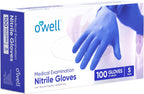 OWELL® Blue Medical Exam Nitrile Gloves – 4 Mil, Powder-Free, Latex-Free, Chemo Rated, Drug Resistant Disposable Gloves
