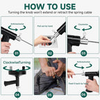 Drain Snake Auger 33 Feet，Spiral Drill Drain Cleaner for Toilet, Sink, Shower & Bathtub，Hair & Blockage Removal Tool ，Reusable Eco-Friendly Kit with Gloves & Safety Glasses