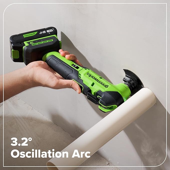 Greenworks 24V Cordless Brushless 8PCs Combo, Drill+Impact Driver+Circular Saw+Recip Saw+Jig Saw+Sander+Flashlight+Oscillating Tool (2) 2.0Ah+4.0Ah Batteries (24,000mAh Power Bank) 65W USB-C Charger