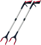 2-Pack Reacher Grabber Tool, Foldable Trash Picker Grabber, Trash Gripper, Garden Nabber, Litter Picker, Extended Grabber（Red/Red)