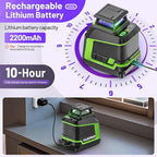 360° Laser Level, HUEPAR 82-165Ft 3 Brightness Levels Self Leveling Laser Level with Pulse Mode, Purple High Penetration Laser Rechargeable Li-ion Battery Lazer Leveler Tool for Indoor DIY Project