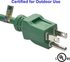 Clear Power 16 Gauge 3Prong Cords (3 Outlets, Green, 9 ft)