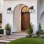 Outdoor Wall Sconces, Exterior Lantern Lighting Fixture, Mounted Lights for Patio, Porch, Garden, Balcony (Black, 12" H-2Pack)