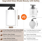 5-Light Bathroom Light Fixtures, 31" Modern Vanity Lights Over Mirror with Milky White Glass Shade, Matte Black Light Fixture, Classic Wall Light Fixture for Mirror Living Room Cabinet Bedroom Porch