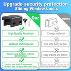 Sliding Window Locks (6 Sets), Secure Window Lock with Key, Window Locks for Up and Down Windows & Horizontal Sliding Windows, Adjustable Window Lock, Sturdy and Durable, Does Not Deform.
