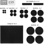 Felt Furniture Pads 235 PCS X-Protector! Huge Quantity of Black Furniture Pads for Hardwood Floors with Many Big Sizes – Your Ideal Wood Floor Protectors for Furniture.