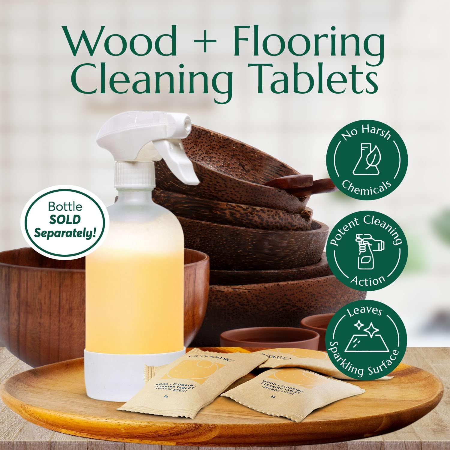 CLEANOMIC Wood and Flooring Cleaning Tablets and Tablet Tin Bundle