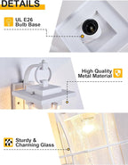 White Outdoor Wall Light Dusk to Dawn Lantern Exterior Fixtures Wall Mount Porch Sconce Light with Photocell Sensor Waterproof Modern Outside House Lighting for House, Patio, Garage, E26 Base