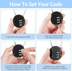 Therwen 36 Pcs Combination Lock 3 Digit Gym Waterproof Padlock Resettable Bag Luggage Gate Combination Lock Outdoor for School Fence Travel Toolbox Storage, Black