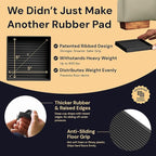 CasterMaster Non-Slip Furniture Pads for Hardwood Floors - 5 in x 5 in Pack of 4 - Black - Heavy-Duty Rubber Feet & Floor Protectors for Furniture - Noise-Dampening Anti-Skid Caster Cups