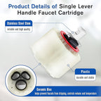 Enhon 1 Pack Shower Faucet Cartridge Compatible with 023529-0070A, Compatible with American Standard Single handle kitchen bathroom Tub/Shower, 47 MM with Seals, Kitchen Ceramic Faucets Cartridge