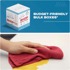 Angel-in-Armor Red Shop Towels (14”x14”) – 500 Unit Box of Lint-Free Cotton Shop Towel Cleaning Rags – Durable Shop Rags for Auto, Garage, Industrial, and Commercial Use