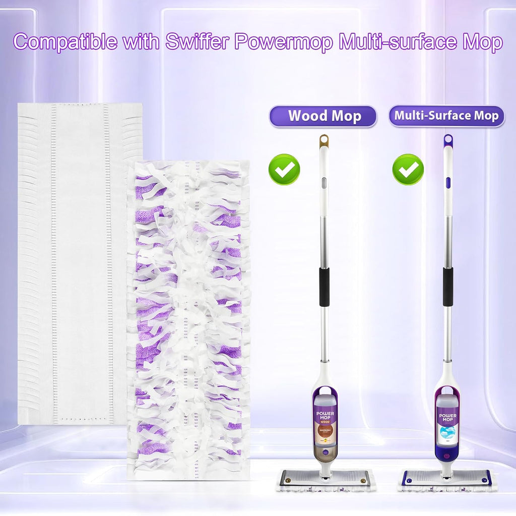 12 Pack Power Mop Refills Compatible with Swiffer Power Mop, for Swiffer Wet Pads Refill, for Floor Cleaning, Unscented