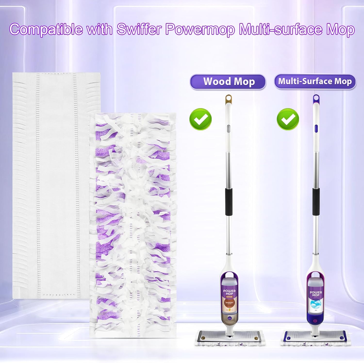 12 Pack Power Mop Refills Compatible with Swiffer Power Mop, for Swiffer Wet Pads Refill, for Floor Cleaning, Unscented