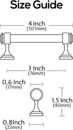 Alzassbg 15 Pack Brushed Satin Nickel Cabinet Pulls, 3 Inch(76mm) Hole Centers Cabinet Handles Kitchen Hardware Straight Bar for Cabinets and Drawer AL3082SN