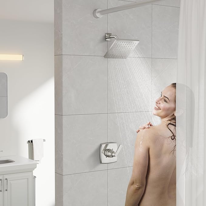 Replacement for D Faucet 14 Series Single-Function Shower Valve Trim Kit, Chrome Shower Trim Kit Shower Handle T14064(Without Cartridge)