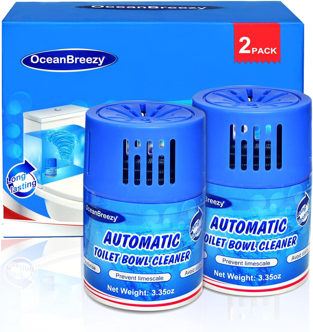 Toilet Bowl Cleaners 2 Bottles | Automatic Long-Lasting Blue Toilet Cleaner Tablets, Septic Safe Toilet Bowl Tablets in Bottles | Larger capacity | Prevent Stain Buil（2800 Flushes Each）