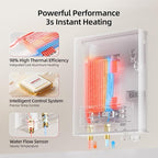 14kW Tankless Water Heater Electric, MIZUDO 240 Volt Instant Hot Water Heater, Up to 3.4 GPM for 2-3 Point of Use, with LED Digital Display, ETL Certified