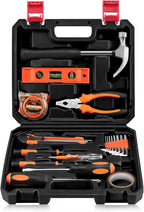 19pcs Household DIY Tool Set, Basic Tools for Home, Office, Dorm, General Hand Kit with Storage Case