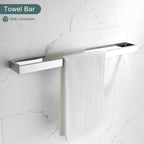 TNOMS 4-Pieces Bathroom Hardware Set, Polished Chrome Towel Bar Set, Wall Mounted Stainless Steel Bathroom Hardware Accessories Set, 23.6 inch