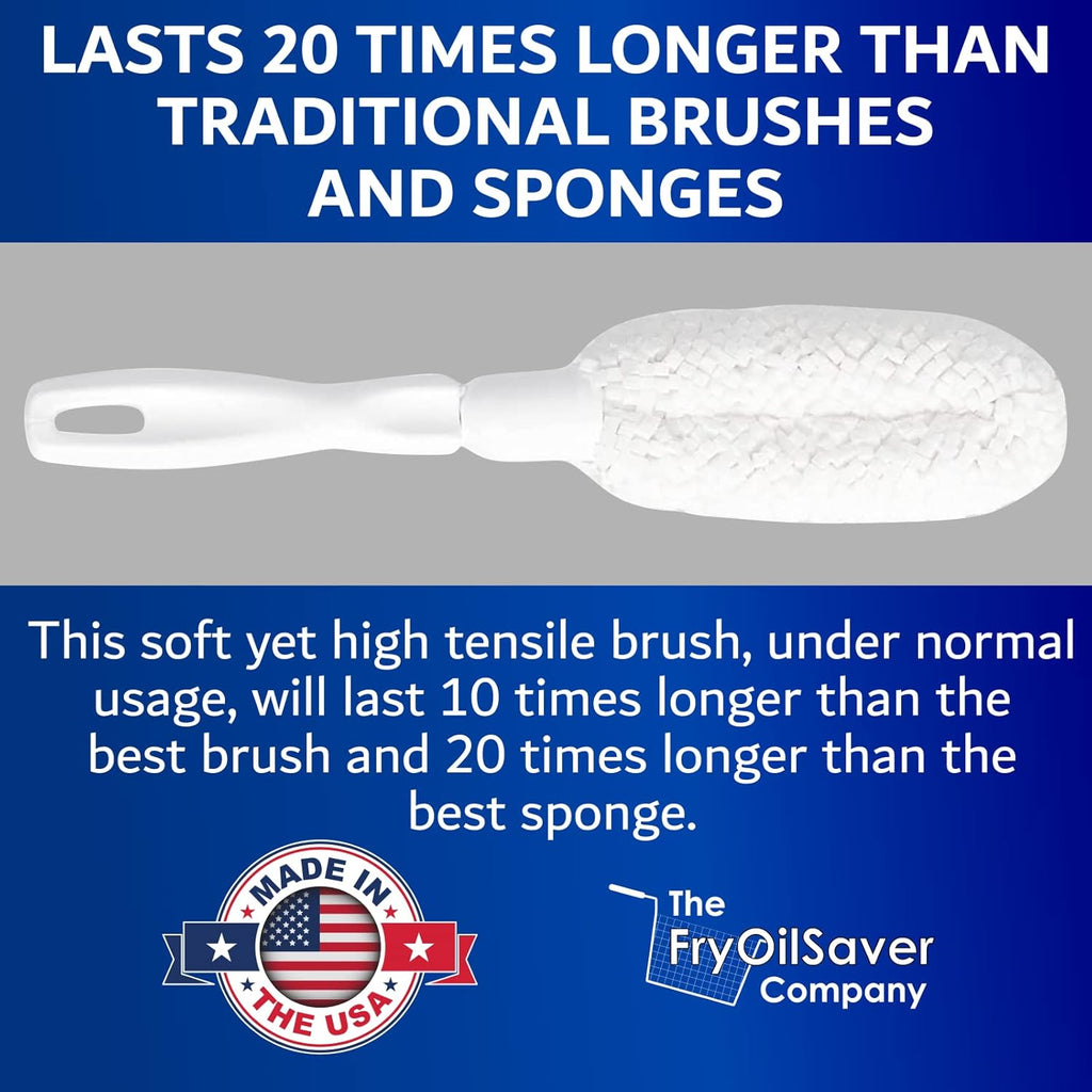 2-Pack Flute & Stemware Wine Glass Cleaning Brush - Dishwasher Safe, Non-Scratch Flute Cleaner for Crystal Glasses, Champagne Glass, Goblet, Wine Decanter - for Bar & Restaurant by FryOilSaver B61C