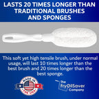 Flute and Stemware Wine Glass Cleaning Brush - Dishwasher Safe, Non-Scratch Flute Cleaner for Crystal Glasses, Champagne Glass, Goblet, Wine Decanter - for Bar & Restaurant by FryOilSaver - B61C