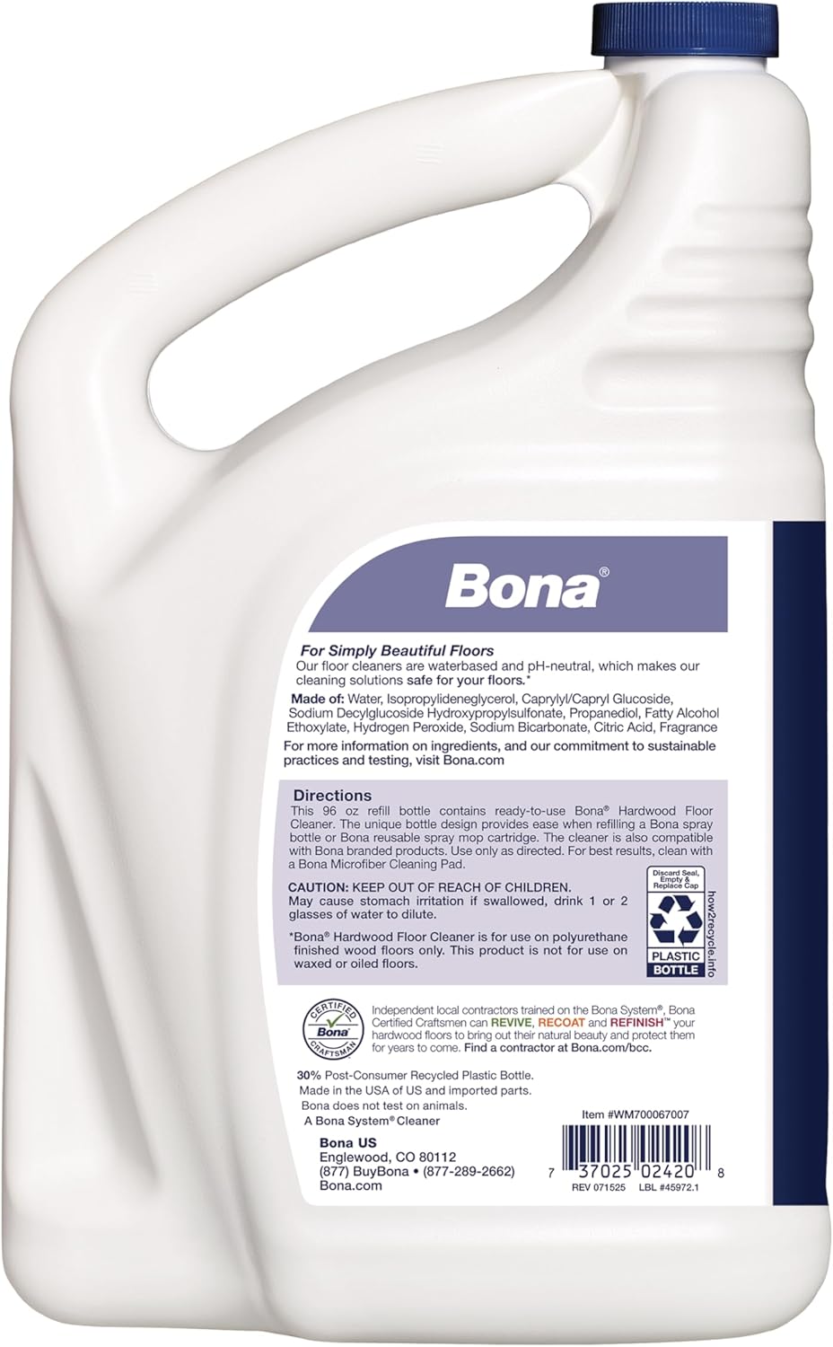 Bona Hardwood Floor Cleaner Refill - 96 fl oz - Lavender Thyme Scent - Residue-Free Floor Cleaning Solution Spray Mop and Spray Bottle Refill - For Wood Floors