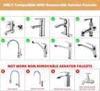 Hibbent NSF/ANSI/CAN 61 Certified Faucet Aerator, CUPC Certification 360 Degree Swivel Kitchen 2-Flow Sprayer Splash-Proof Water Saving Faucet Extender- 55/6 Inch-27UNS Female Thread, Brushed Nickel