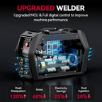 ARCCAPTAIN iControl TIG 205 Pro, 5 In 1 Cold Spot Stick/TIG Welder, 120V/240V Welding Machine with Large LED Display, 2T/4T, Hot start, Arc Force and Anti-stick