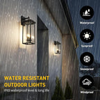 tewei 22 Inch Large Outdoor Wall Lights, Dusk to Dawn Outdoor Lighting Fixtures Black Modern Porch Light Outdoor Wall Sconce Lantern, Outside Lights for House Garage, 1 Pack