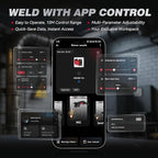 ARCCAPTAIN iControl MIG165 Pro MIG Welder 165A 120V 240V Gas MIG/Gasless Flux MIG/MMA Stick/Lift TIG/Spot Welding/Spool Gun Aluminum Welding Machine, 6 in 1 Professional Welder Machine, APP Control