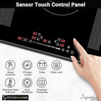 K&H SIGNATURE SERIES 5 Burner 36 Inch Built-in Induction FLEX Electric Stove Top Ceramic Cooktop SLIDER Touch Control 240V 9400W IN36-9400FLX