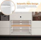 Modular Closet System: Wall Mounted Garment Rack Walk-in Closet System with Hangingrod Built in Clothes Storage with 2 Drawers for Bedroom White 23.62''L x 16.34''W x 70.87''H