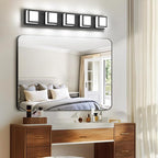5-Light Bathroom Lighting Fixtures Over Mirror (5CCT, Dimmable), Black Led Modern Vanity Light for Bathroom (3000K/3500K/4000K/5000K/6000K)