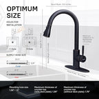 WEWE Kitchen faucets with Pull Down Sprayer, Farmhouse Kitchen Faucet Oil Rubbed Bronze Commercial Modern high arc Stainless Steel Single Handle Single Hole for Utility rv Laundry Sinks