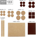 Felt Furniture Pads X-PROTECTOR 133 PCS Premium Furniture Pads - Felt Pads Furniture Feet Best Wood Floor Protectors - Protect Your Hardwood & Laminate Flooring! Brown and Beige