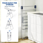 APEXCHASER Clothes Drying Rack, Drying Rack Clothing with Height-Adjustable, Foldable Gullwings Laundry Drying Rack, Indoor Outdoor Use, No Assembly
