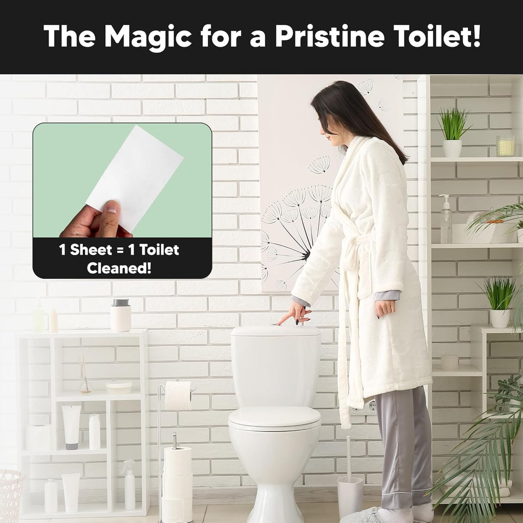 Lucent Globe Toilet Cleaning Sheets | Strips - Tough on Dirt & Stains - Safe for Toilets & Septic Systems - Convenient and Travel Friendly Toilet Bowl Cleaner - Fresh Eucalyptus