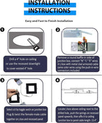 Recessed Lighting 4-inch Square-LED - Canless Recessed Light Fixture, Dimmable Ceilling Light with Junction Box, 2700|3000|3500|4000|5000K, 9W, Black, 6P