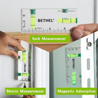 BETHEL Small Level Mini Bubble 90°/180°SpiritLevel,Magnetic 3.74 Inch Shatterproof Cross Check PocketLevel Picture Hanging Levels Tools for Machinist,Construction & Household